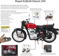 Patna Toys Royal Scale Model Enfield Motorcycle Toy – Pull Back Action, Detailed Miniature Replica for Collectors and Enthusiasts Classic 350 Bullet Bike DIY Motorcycle Scale Model 1:15 Interchangeable Fuel Tanks, Convertible Seats (Assorted Colour)