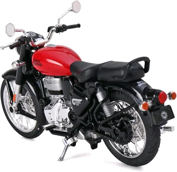 Patna Toys Royal Scale Model Enfield Motorcycle Toy – Pull Back Action, Detailed Miniature Replica for Collectors and Enthusiasts Classic 350 Bullet Bike DIY Motorcycle Scale Model 1:15 Interchangeable Fuel Tanks, Convertible Seats (Assorted Colour)