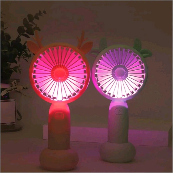 Desk Fan Cooling Fan Charging Fans Mini Desktop Handheld Adjustable 2 Speed Fawn Electric Fan Light Quiet Travel Outdoor Cooling Fans Portable Table Fan for Home Office
