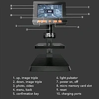 Digital Electronics Microscope 1000x 4.3inch Lcd Portable 1080HD With 8 High Brightness Led 180 Degree Adjustments .