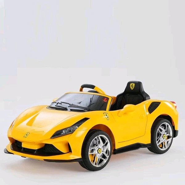 HOT GARAGE Hot Garage 12V Battery Operated Ride On Ferrari F8 Car for Kids with Remote Control With Smoke function (Yellow)