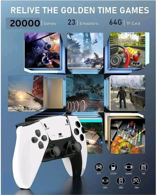 Patna Toys 3D 4K Retro Gaming Console | 20,000+ Preloaded Games | HDMI Plug & Play Game Stick | Wireless TV Game System | Classic Arcade Emulator | Dual 2.4G Controllers | 64GB Mini Game Box


