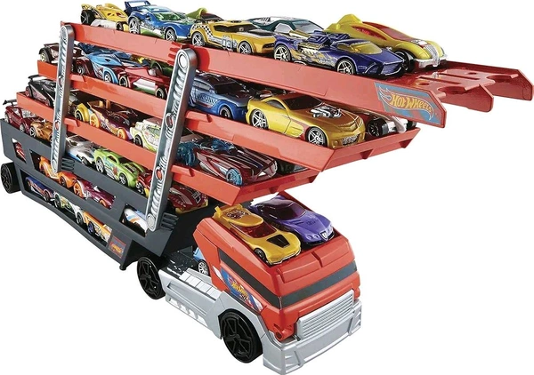 Hot Wheels Plastic Mega Hauler Truck, Stores More Than 50 Cars, Multicolor