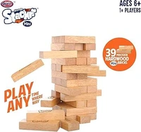 SKOODLE Stackrr Tumbling Tower Game with 39 Precision Wooden Blocks of Premium Beachwood, Fun Game for Adults and Kids, 1 or More Players (Mini)
