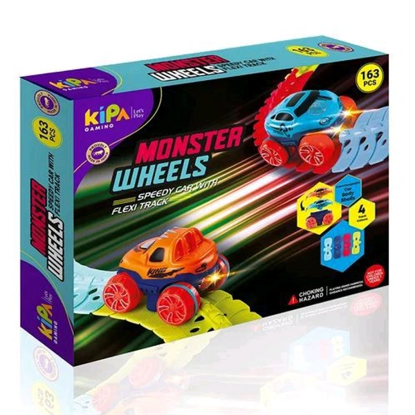 Kipa Gaming Monster Wheels Speedy Car with Flexi Track, 3Y+, Multicolour 