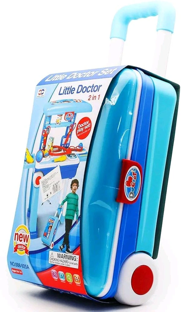 Little Doctor Set for Kids 2 in 1 Trolley Toy with Suitcase Doctor Kit, Pretend Play Toys for Children Ages 3+, Educational Gift