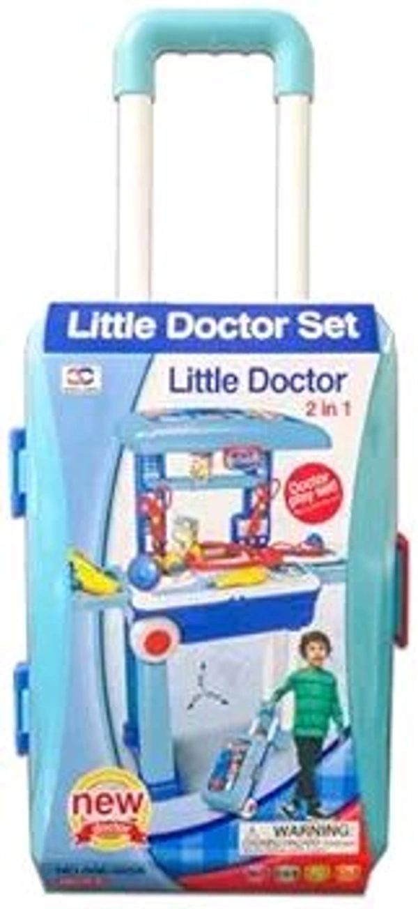 Little Doctor Set for Kids 2 in 1 Trolley Toy with Suitcase Doctor Kit, Pretend Play Toys for Children Ages 3+, Educational Gift