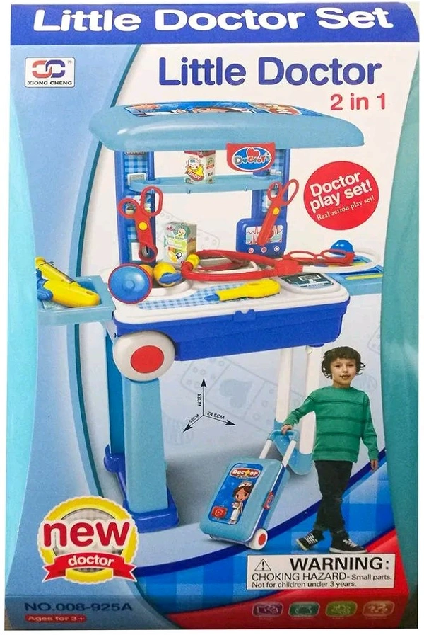  Little Doctor Set for Kids 2 in 1 Trolley Toy with Suitcase Doctor Kit, Pretend Play Toys for Children Ages 3+, Educational Gift