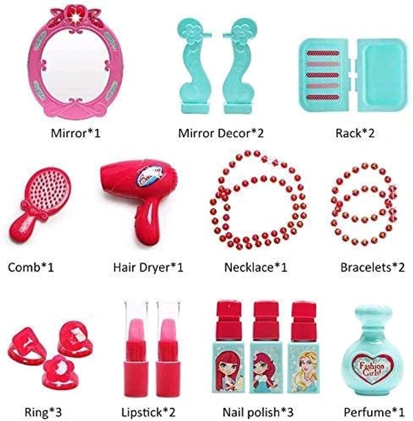 Patna Toys Makeup Kit for Girls Toys, Beauty Set for Kids Girls, All Makeup Set Accessories for Kids Girls (Makeup Set Travel Trolley Bag), Multicolor
