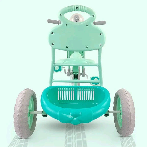 DASH Dash Vega Kids Musical Tricycle with Rear Storage Basket, Foot Rest, Back Support, Adjustable Canopy & Parent Control Push Handle, Capacity Upto 20 kg for Kids (1 to 4 Years, Green)


