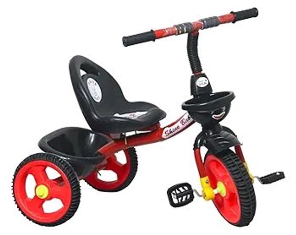 Kids Rambo Toy Tricycle for 2-5 Years | Heavy Duty Metal Body | Dual Storage Basket Trike | Pedal Trike for Boys & Girls | Safe & Durable Design | Indoor & Outdoor Toy Tricycle (Red)