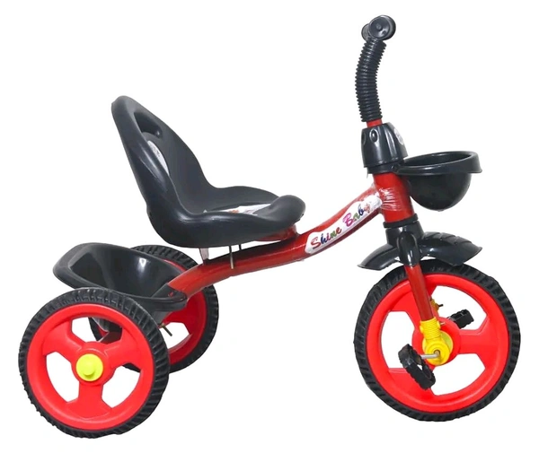 Kids Rambo Toy Tricycle for 2-5 Years | Heavy Duty Metal Body | Dual Storage Basket Trike | Pedal Trike for Boys & Girls | Safe & Durable Design | Indoor & Outdoor Toy Tricycle (Red)