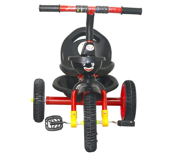 Kids Rambo Toy Tricycle for 2-5 Years | Heavy Duty Metal Body | Dual Storage Basket Trike | Pedal Trike for Boys & Girls | Safe & Durable Design | Indoor & Outdoor Toy Tricycle (Red)