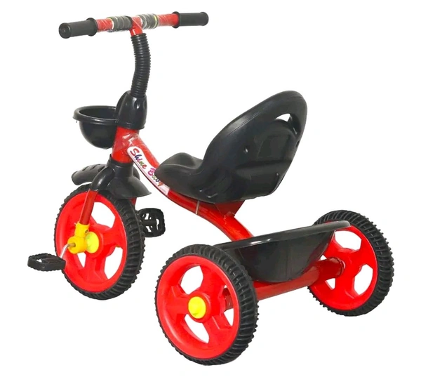 Kids Rambo Toy Tricycle for 2-5 Years | Heavy Duty Metal Body | Dual Storage Basket Trike | Pedal Trike for Boys & Girls | Safe & Durable Design | Indoor & Outdoor Toy Tricycle (Red)