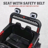 Hot Garage 12V Kids 4X4 Battery Operated Ride On BMW-617 Jeep with Windshield Light, Music & Remote Control (Red)