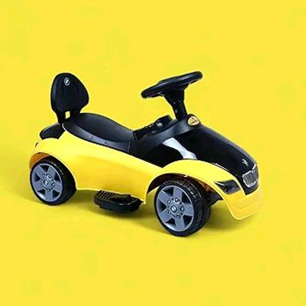 Hot Garage Kids car Battery Operated with USB & Bluetooth Support Music System | Electric Car for Kids Foot Accelerator | Without Remote Control | for 1 Year to 5 Year Kids | Best Gifting Item (Yellow)