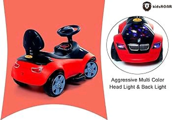 Hot Garage Kids car Battery Operated with USB & Bluetooth Support Music System | Electric Car for Kids Foot Accelerator | Without Remote Control | for 1 Year to 5 Year Kids | Best Gifting Item (Red)
