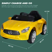 Hot Garage Mini Kids Battery Operated Car for Kids, Ride on Kids Car with Music & Light | Baby Big Car Rechargeable Battery Car | Electric Car for Kids to Drive 1 to 4 Years Boys Girls (Yellow)