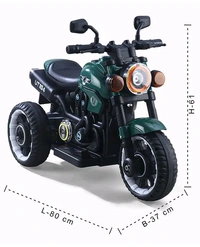 Hot Garage 6V Battery Operated Electric Ride-On Motorcycle for Kids UT-104 | Music Panel, USB Support, LED Lights | 1–5 Years (Green)



