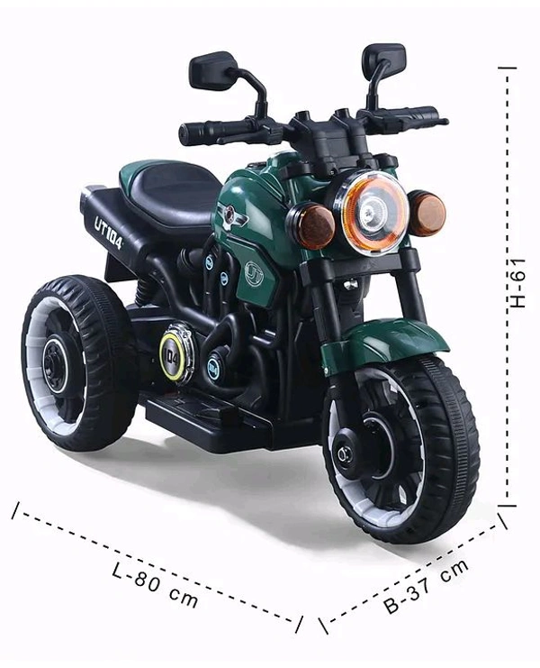 Hot Garage 6V Battery Operated Electric Ride-On Motorcycle for Kids UT-104 | Music Panel, USB Support, LED Lights | 1–5 Years (Green)


