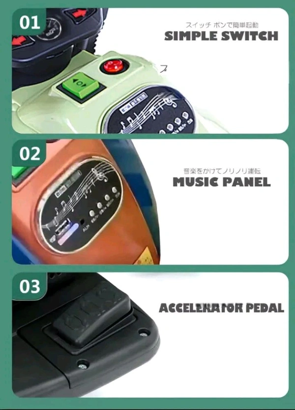 Happy Goods Battery Operated Bike for Kids,Ride On Toy Baby Bike with Light & Music Ride On Toy Kids Bike Rechargeable Battery Electric Scooter for Kids to Drive 2 to 6 Years