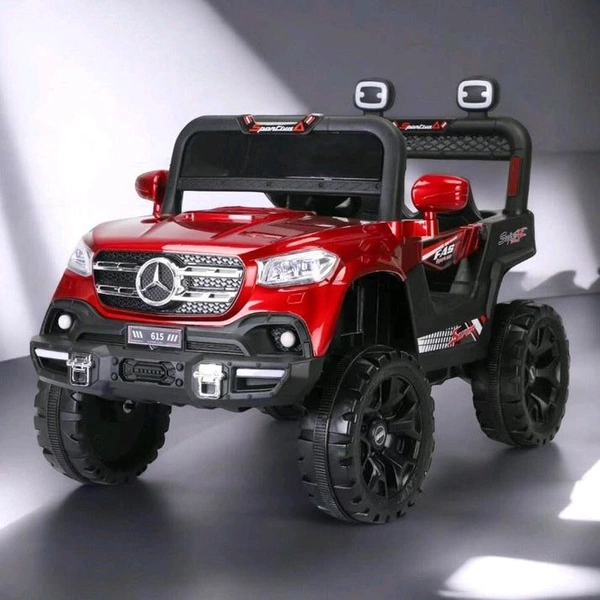Hot Garage 12V Kids 4X4 Battery Operated Ride On Mercedes-617 Jeep with Windshield Light, Music & Remote Control (Red Painted)