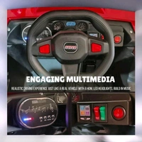 Hot Garage 12V Kids 4X4 Battery Operated Ride On Mercedes-617 Jeep with Windshield Light, Music & Remote Control (Red Painted)