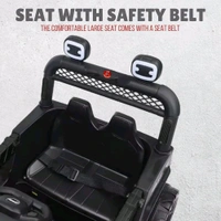 HOT GARAGE  12V Kids 4X4 Battery Operated Ride On Mercedes-617 Jeep with Windshield Light, Music & Remote Control (Black Painted)