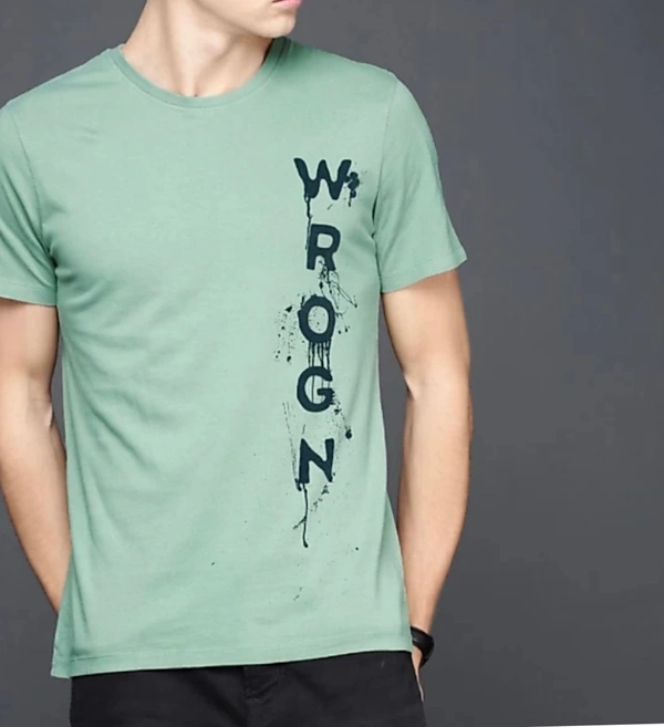 Wrogn- Printed Round Neck T-shirt - Green, S,M,L,XL