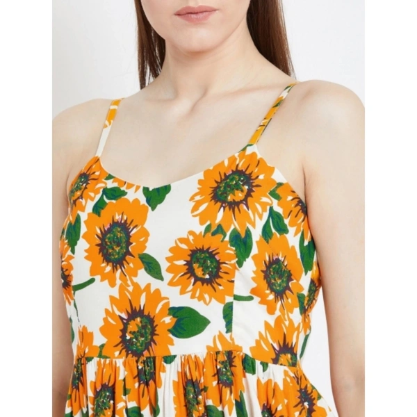 green emerald velvet dress Women's Sleeveless Black Sunflower Dress