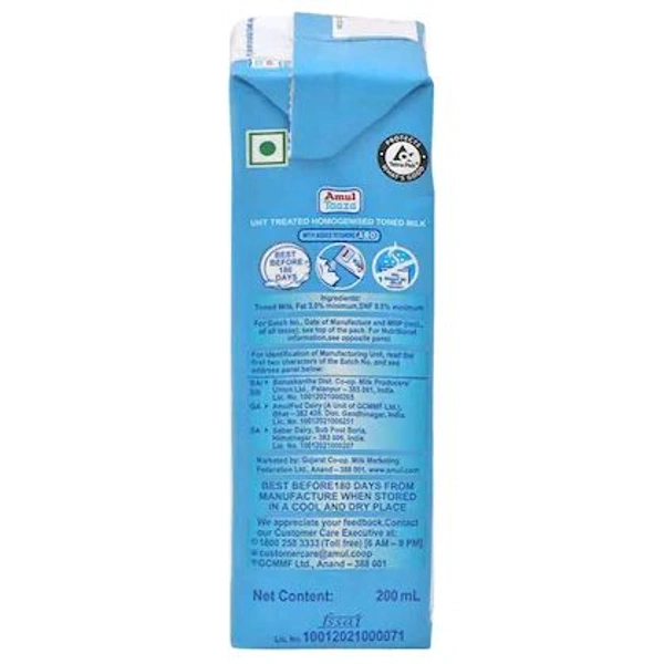 Amul Taaza Toned Milk (Tetra Pak)