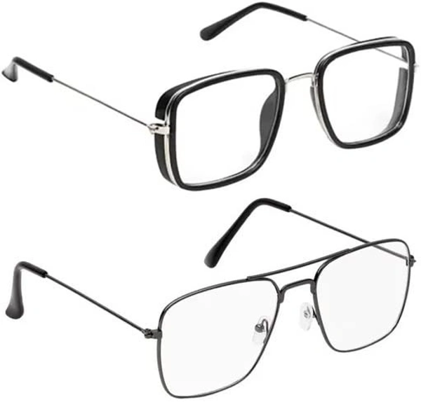 STYLE पुरुषों और महिलाओं के लिए सनग्लास Squire कॉम्बो 2 का पैक (CLEAR), बहुरंग - Free Size, बहुरंग