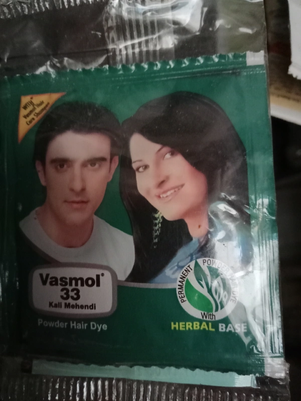 Vasmol 33 Kali Mehendi Powder Hair Dye - 5g