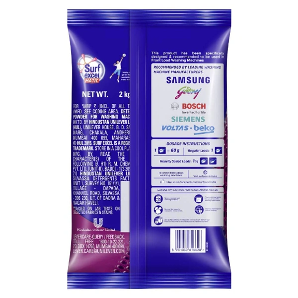 Surf Excel Matic Front Load Detergent Powder 2KG