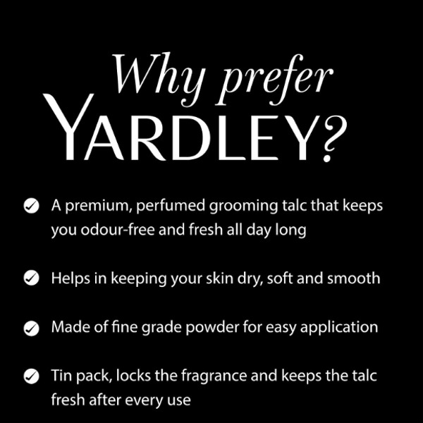 Yardley London Elegance Deodorizing Talc for Men, 100g