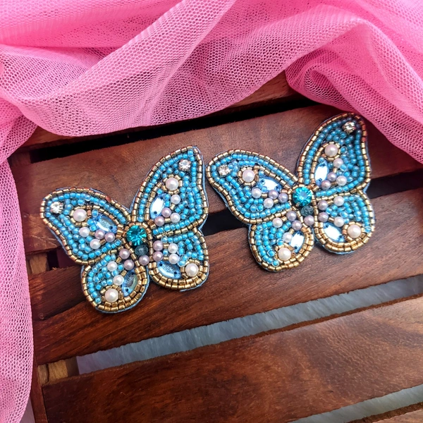 Butterfly Studs  - Sky Blue 
