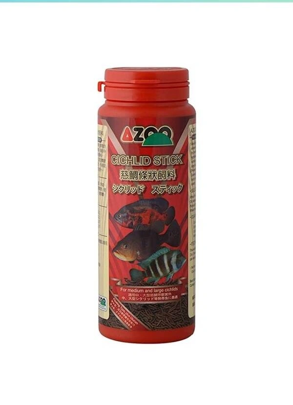 AZOO Chichlid Stick Food 125g/330ml, For Medium And Large Chichlid Fish - 125 GM