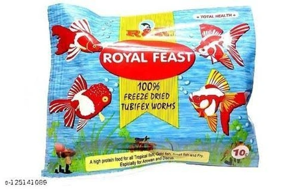Freeze Dried Tubiflex Worms for Feeding All Fishes | 10 Gm Per Pack - 1 Pack
