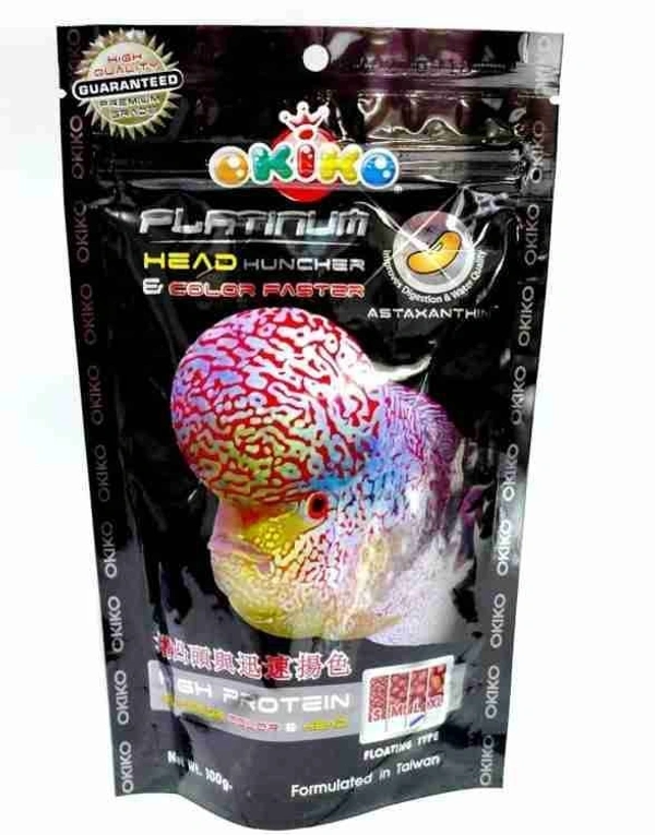 Okiko Platinum Head Huncher & Color Faster | For All Flower Horn Breed - 100 GM