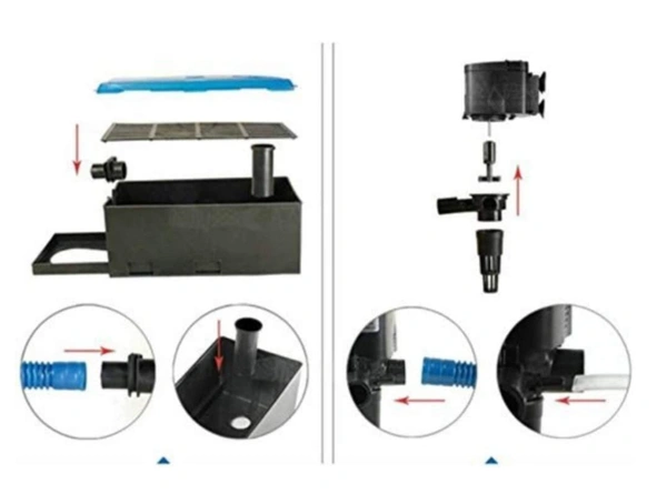 SOBO Top Filter WP-1880F For Aquarium |25 Watt, 880L/H|Free 1 Feet White Sponge - WP-1880F/25W