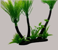 Artificial Coconut Tree | Aquarium And Home Decorative Item - Green, 12 Inch