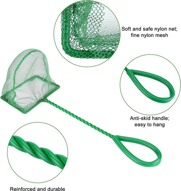 Fish Catching Net For Aquarium Purposes - Green, 4 Inch