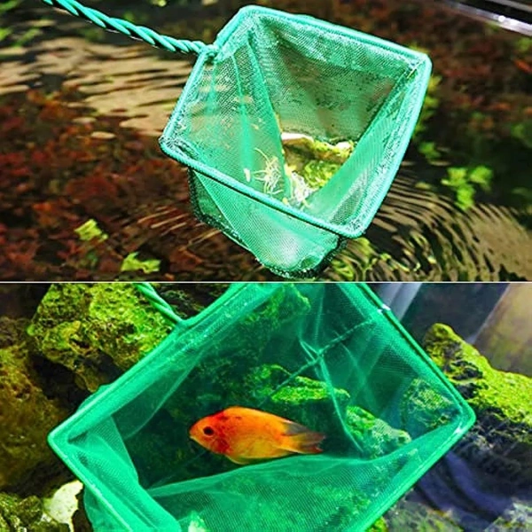 Fish Catching Net For Aquarium Purposes - Green, 4 Inch