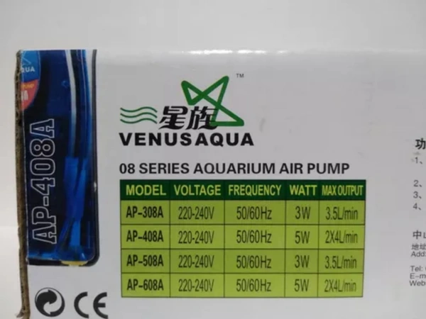 Aquarium Air Pump|Single Nozzle|Venus Aqua AP-308A|Power:3 Watt - AP-308A