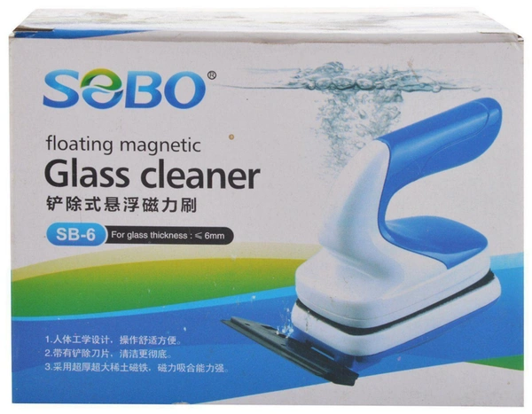 SOBO Aquarium Magnetic Glass Cleaner|Suitable Upto 5mm Glass Thickness|Model: SB-6 - SB-6/ Upto 6mm