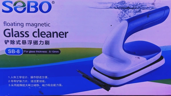 SOBO Aquarium Magnetic Glass Cleaner | Suitable Upto 10 mm Thickness Glass|Model: SB-08 - SB-08/ Upto 12mm