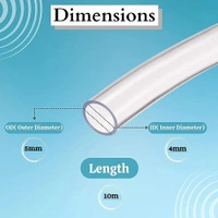 Silicon Transparent Pipe For Aquarium And Other Uses|Outer Diameter-5mm, Inner Diameter-4mm - 10 Feet