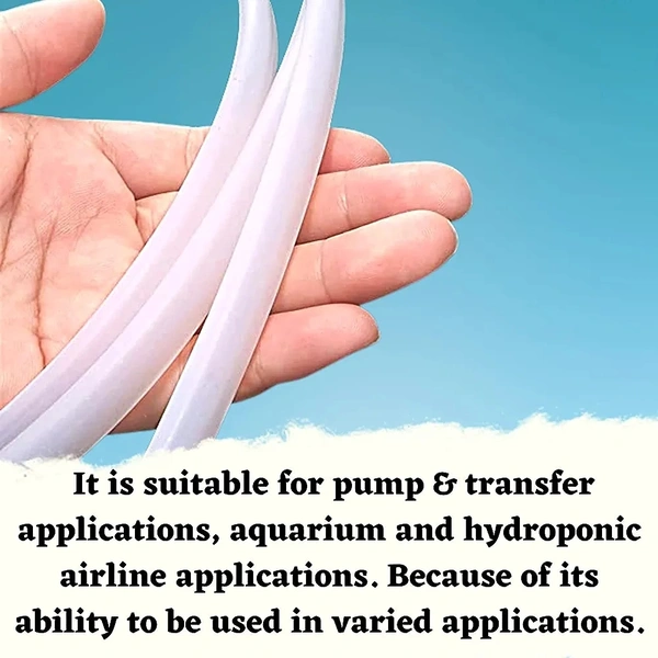 Silicon Transparent Pipe For Aquarium And Other Uses|Outer Diameter-5mm, Inner Diameter-4mm - 10 Feet