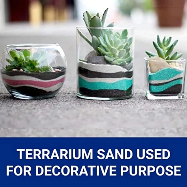 White Color Sugar Sand For Decor Aquarium, Garden Pot And Terrarium - White, 5 Kg