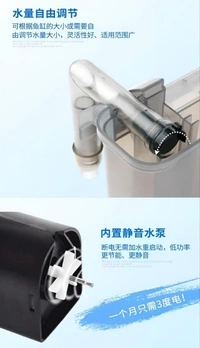 Hang-On Back(HOB) Filters For Aquariums|Aquarium External Filter Systems|Slim Filter - 408H-F.Max:680Litre/H